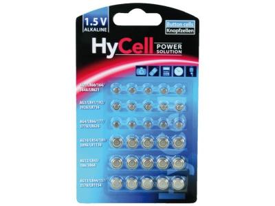 HyCell Jeu de piles bouton 5X AG 1, AG 3, AG 4, AG 10, AG 12, AG 13