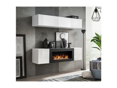 ASM Ensemble Mural - Fly N - 1 Rangement Mural - 1 Meuble TV - Blanc