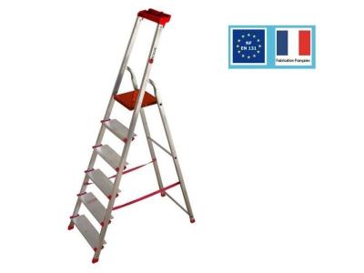 Escabeau aluminium &agrave; 6 marches ultra larges