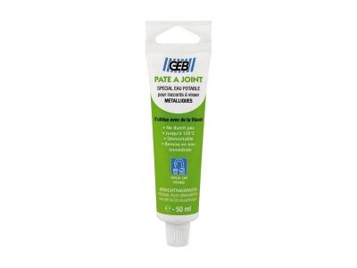Pate &agrave; joint eau potable pour raccord &agrave; visser m&eacute;talliques Geb - 50 ml