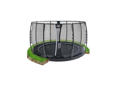 Trampoline enterr&eacute; au niveau du sol Dynamic &oslash;366cm avec filet de s&eacute;curit&eacute; - noir
