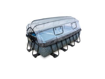 Exit EXIT Piscine 4x2x1m Premium Stone Grise + Boitier