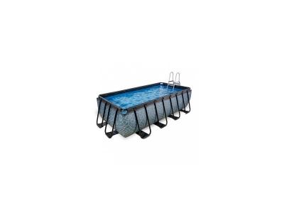 Piscine EXIT Stone 400x200x100cm avec pompe filtrante - grise