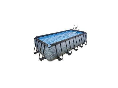 Piscine EXIT Stone 540x250x122cm avec pompe filtrante - grise