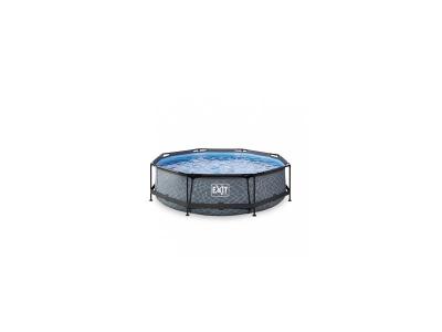 EXIT Piscine tubulaire ronde Stone pompe &agrave; filtre &oslash;3x0,76 m gris