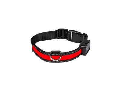 Collier lumineux rouge rechargeable pour chien - Taille S 25mm -45 cm
