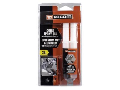Colle epoxy alu pour pi&egrave;ces m&eacute;talliques-plastiques-bois 28g - Facom