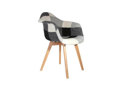 The concept factory Fauteuil Scandinave Patchwork Gris