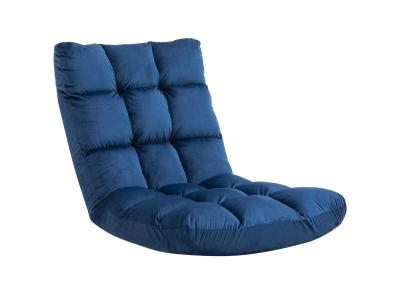 Fauteuil convertible dossier multipositions polyester bleu roi