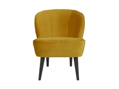 Fauteuil salon - velours - 71x59x70 cm SARA coloris jaune ocre