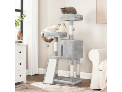 Feandrea Arbre &agrave; chat, Tour poteaux &agrave; gratter 115 cm, Gris Clair par Songmics PCT141W01 - Gris clair
