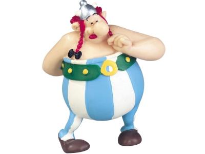 fig. obelix amoureux avec bouquet de fleur 