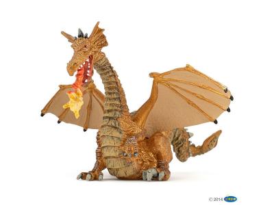 Figurine dragon or avec flamme papo 