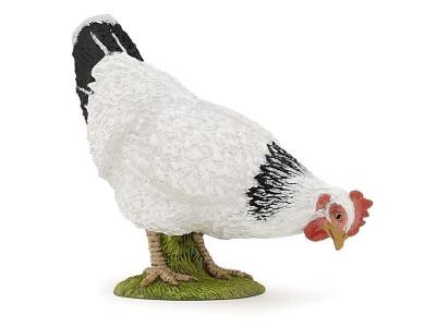 PAPO Figurine Poule blanche picorant