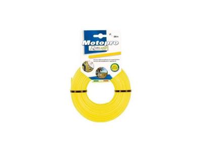 Fil rond 50m diam&egrave;tre 3 mm jaune MOTOPRO pour t&ecirc;te de d&eacute;broussailleuse.