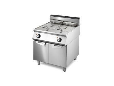 Friteuse &eacute;lectrique, capacit&eacute; 2x 10 litres- Virtus - - Acier inoxydable220 800x730x870mm