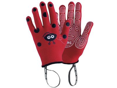 Gant enfant multiusage ROSTAING rouge coccinelle, taille 5/6 ans