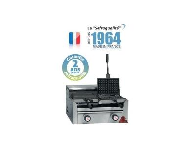Gaufrier forain r&eacute;versible gaz - 2 fers - 24 alv&eacute;oles - Sofraca