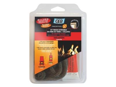 GEB 821591 Kit de Tresse &Oslash; 6 mm 2,5 m + Collafeu Tube de 20 ml Clair