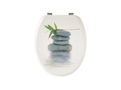 GELCO Design Abattant WC Galets, Bois Moule, Gris, 46.5 x 37.6 x 6 cm