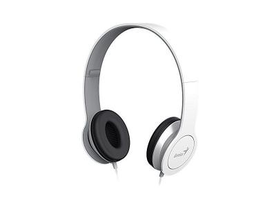 Genius HS-M430 Casque audio pliable avec c&acirc;ble plat/micro pour Smartphone Blanc 