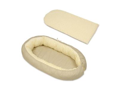 Gigoteuse cocon beige &agrave; carreaux  cr&egrave;me