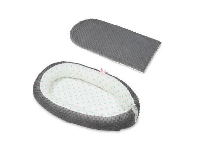 Gigoteuse cocon &eacute;toiles turquoises sur fond blanc - gris 42300