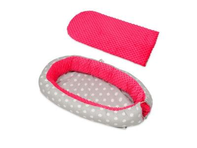 Gigoteuse cocon pois sur fond gris - rose 42300