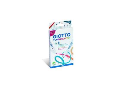 GIOTTO Bo&icirc;te de 8 Feutres Turbo Glitter en pr&eacute;sentoir - 10 pi&egrave;ces