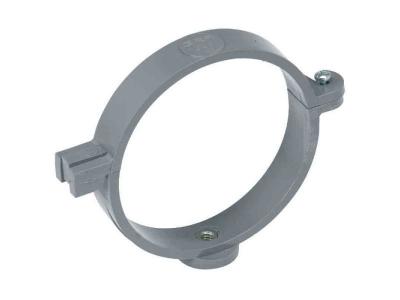 Girpi - Collier &agrave; charni&egrave;re pour tuyau d'&eacute;vacuation &Oslash; 100 mm gris