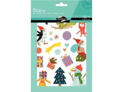 Maxi gommettes Baby adh&eacute;sives repositionnables - No&euml;l - Pochette de 80