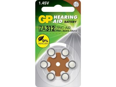 GP BATTERIES Pile Auditive Zinc Air - GP ZA312-D6 - Blister de 6