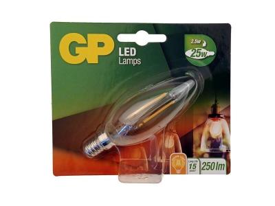Ampoules &agrave; &eacute;conomie d'&eacute;nergie GP LED FILAMENT CANDLE E14 2W-25W