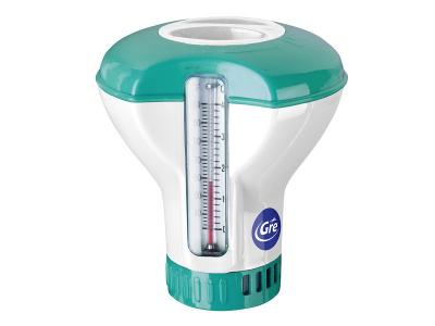 Thermom&egrave;tre / Distributeur de chlore 2 en 1 - Gr&eacute;