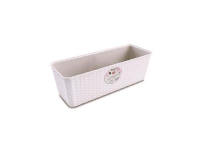 Homea jardiniere tress&eacute;e en r&eacute;sine 50cm - blanc