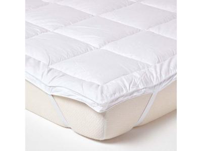 Surmatelas en soie de m&ucirc;riers, 140 x 190 cm - Blanc - Homescapes