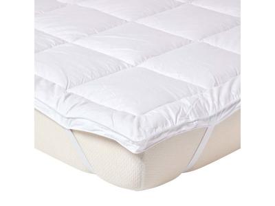 Surmatelas en soie de m&ucirc;riers, 90 x 190 cm - Blanc - Homescapes