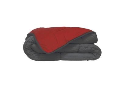 HUDSON Couette l&eacute;g&egrave;re Microfibre 200g/m&sup2; 140x200cm Gris & Rouge