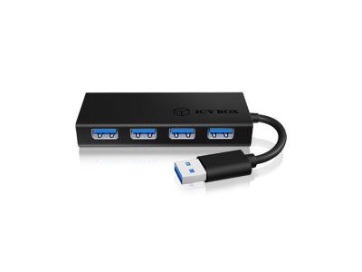 Icy Box IB-AC6104-B 5000 Mbit/s Noir, Hub USB