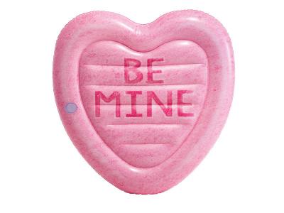 INTEX Ile gonflable C&oelig;ur Be Mine rose 145 cm x 142 cm