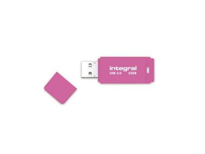 Integral cle usb 3.0 neon rose 32gb 10mb/s en &eacute;c