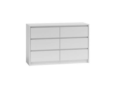 IRIS 120 - Commode moderne 6 tiroirs chambre/bureau/salon - Blanc 