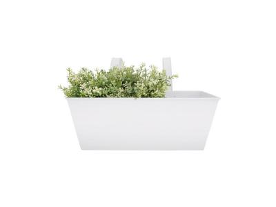 Jardini&egrave;re balcon en zinc &agrave; suspendre blanc