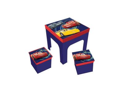 Table avec 2 tabourets de rangement Cars 3 Fun House