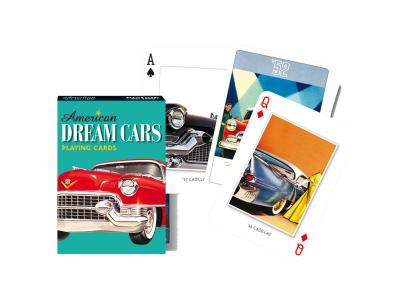 Jeu de 55 cartes AMERICAN DREAM CARS PIATNIK Multicolore 