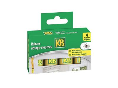 Lot de 4 Rubans attrape mouches, glu, KB