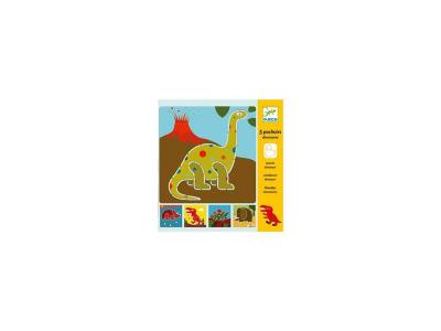 Kit cr&eacute;atif djeco 5 pochoirs dinosaures DJ08863