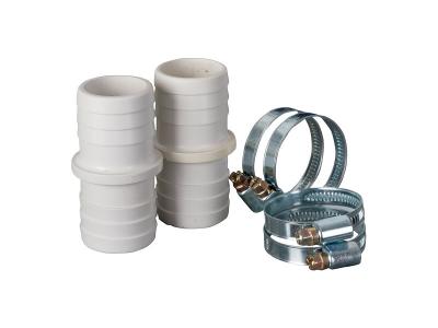 Gre 2 Connectors+4 Clamps Blanc 38 mm