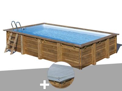 Kit piscine bois Sunbay Evora 6,20 x 4,20 x 1,33 m + B&acirc;che hiver