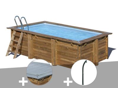 Kit piscine bois Gr&eacute; Marbella 4,20 x 2,70 x 1,17 m + B&acirc;che hiver + Douche